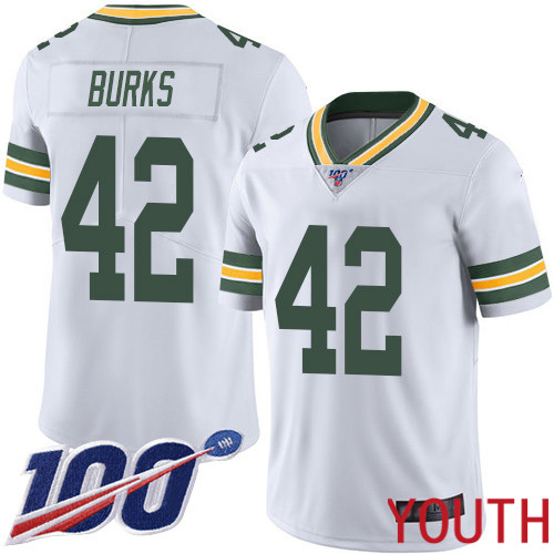 Green Bay Packers Limited White Youth #42 Burks Oren Road Jersey Nike NFL 100th Season Vapor Untouchable->green bay packers->NFL Jersey